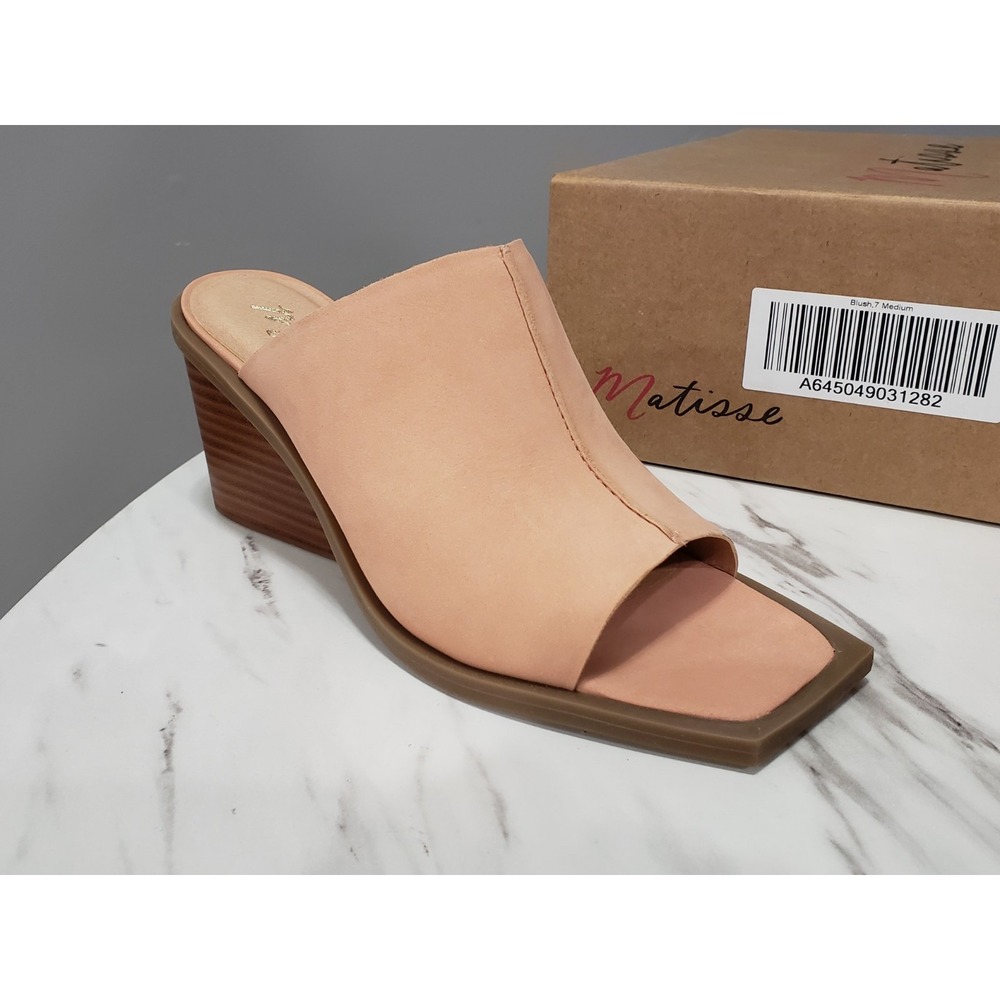 NEW Matisse Women's Sculpted Wedge Sandals Lillie Blush Pink Size 7 chunky suede